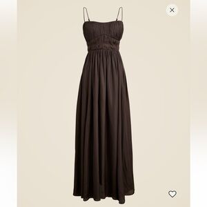 J. Crew Dark Brown Pleated Dress